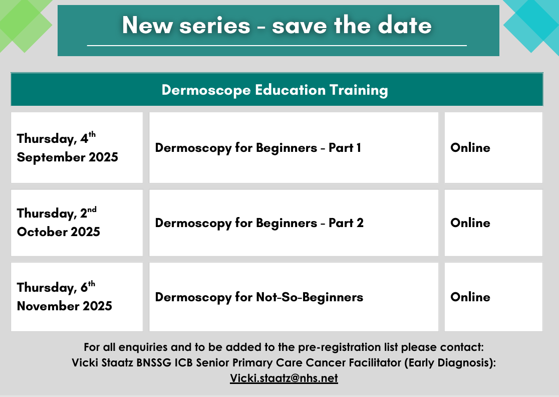 2025 Dermoscopy events Sept - Nov 2025